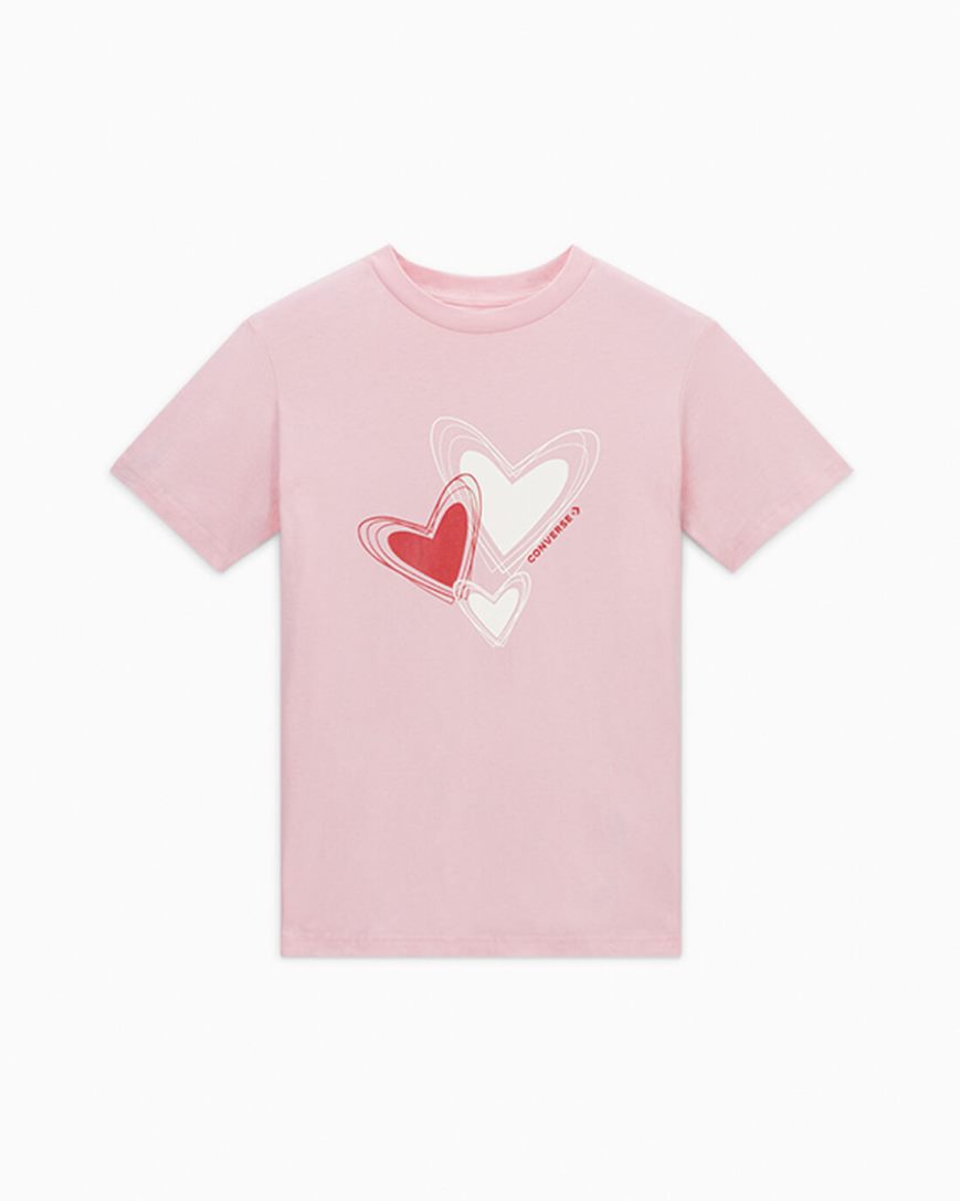 Dámské T-Shirts Converse Hearts Grafická Oranžové Růžové | CZ VTOG48